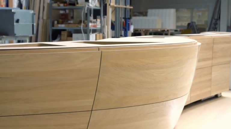Freeform counter front made from milled segments