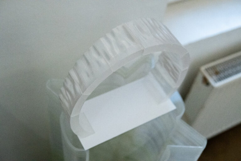 3D-printed arch model with a textured surface, Digital Sakral course at the MSA